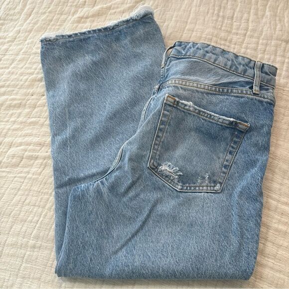 We the Free People Women's Size 29 Blue Wide Leg Jeans Distressed - Picture 1 of 11